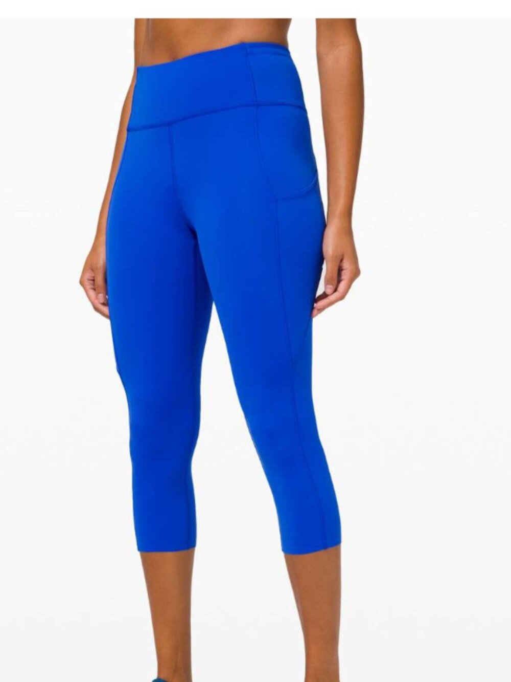 Lululemon Fast and Free Crop II 19" *Non-Reflective Cerulean Blue royal 4